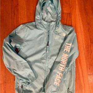 Kids North Face Windbreaker, Light Blue, Size 10-12